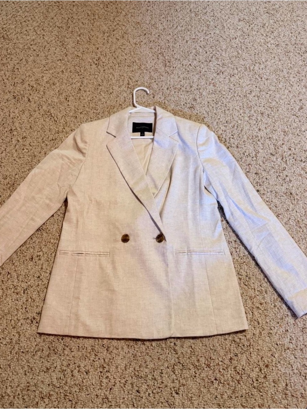 Banana Republic Cream Double-Breasted Blazer